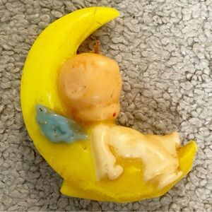 Vintage Gurley Candle - Angel Sleeping on the Moon - 3” Never burned